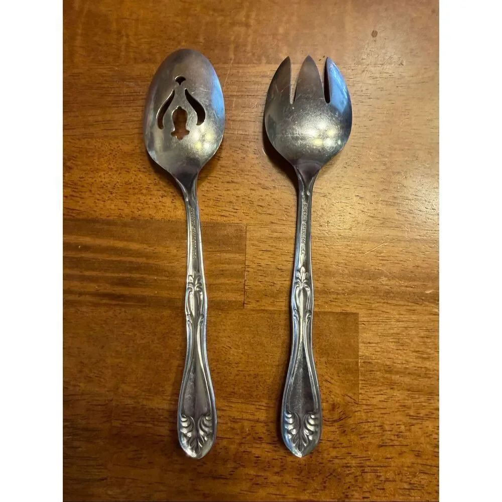 Superior Stainless 2 Pc Slotted Spoon, Meat Fork (6625)